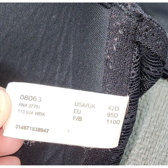 Women's Sweet Nothings by Lilyette Black Lace Back Racerback Bra 42D Underwire - Picture 9 of 9